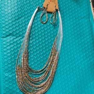 Chic Multilayer Gold and Silver Necklace Set